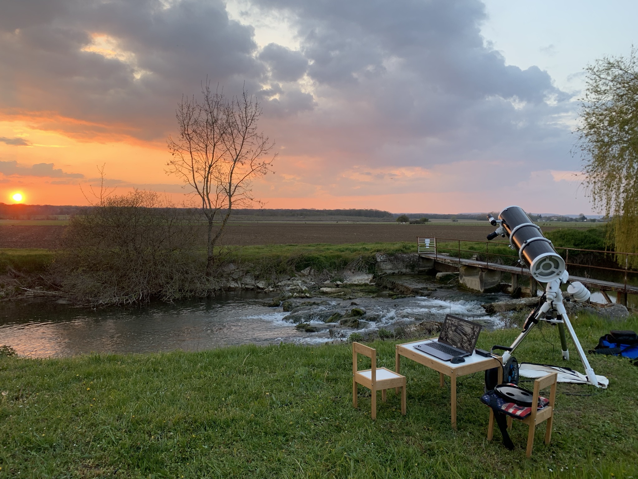 telescope avec le soleil